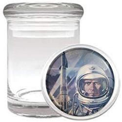 Vintage SciFi Space Man Retro Medical Odorless Glass Jar