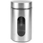 Anchor Hocking Palladian Glass and Stainless Steel Canister Set with Airtight Lids, Brushed Stainless Steel, 4-Piece Set