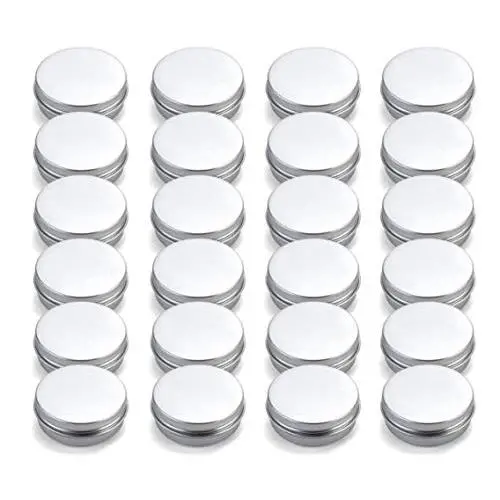 Lot de 24 Bouteilles en Aluminium Rondes avec Bouchon à Vis Argenté pour Magasins de Condiments, Baumes à Lèvres, Bonbons, Cadeaux et Thé (50 ml / 1,7 oz) Lot de 24 Bouteilles en Aluminium Rondes avec Bouchon à Vis Argenté pour Magasins de Condiments, Baumes à Lèvres, Bonbons, Cadeaux et Thé (50 ml / 1,7 oz)