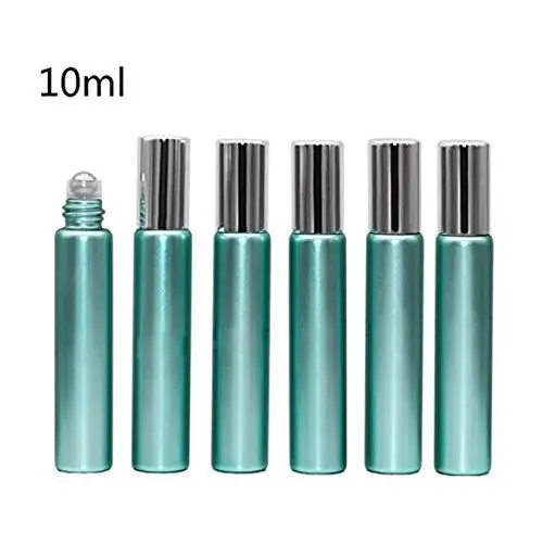 6 Pièces Flacons en Verre de Qualité Supérieure de 10ml/0,33oz avec Pilon en Métal et Caps Argentés (Vert) 6 Pièces Flacons en Verre de Qualité Supérieure de 10ml/0,33oz avec Pilon en Métal et Caps Argentés (Vert)