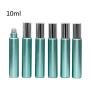 6Pcs 10ml/0.33oz Upscale Glass Roller Bottle Empty Glass Dropper Cosmetic Sample Packing Vial Container Holder Pot Jar With Metal Roller Ball and Silver Caps(Green)