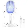 Elektro-Zapper, Mückenbekämpfer Lampe & Schläger 2-in-1, USB-Ladbarer Elektro-Schläger für Zuhause und Draußen – Leistungsstarke Rastertechnologie