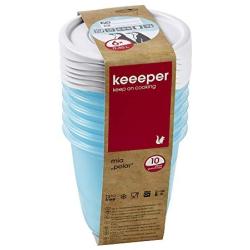 keeeper Freeze Food Box Mia Polar 0,35L Round 6 Pieces, Polypropylene, Blue, 9.5 x 9.5 x 9 cm