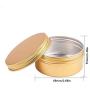 Healthcom 12 Pcs 3 oz Golden Screw Top Metal Steel Tins Round Aluminum Tin Cans Empty Lip Balm Tin Jars Cosmetic Sample Containers Bulk Food Storage Candle Travel Tins(90g)