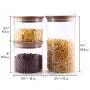 Ensemble de contenants hermétiques ComSaf pour stockage de denrées alimentaires, 3 pièces - 17/22/43oz, en verre de haute borosilicate sans BPA avec couvercle en bambou, cylindre pour céréales scellé Ensemble de contenants hermétiques ComSaf pour stockage de denrées alimentaires, 3 pièces - 17/22/43oz, en verre de haute borosilicate sans BPA avec couvercle en bambou, cylindre pour céréales scellé