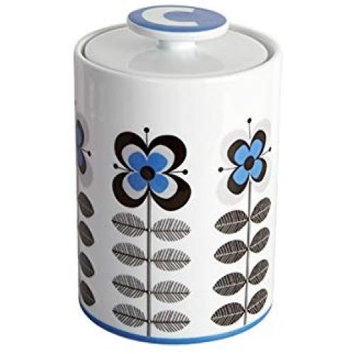 Fairmont & Main 1-Piece 16 x 10.8 cm Vitrified Porcelain Fairmont and Main Coffee Store Jar, Stockholm Blue
