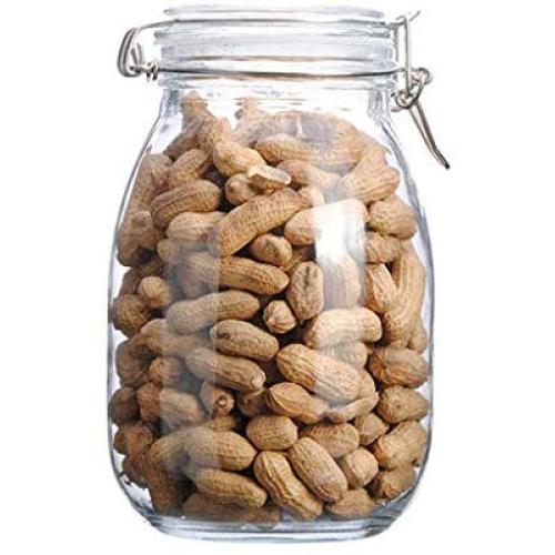 HIZLJJ 2Pcs Glass Kitchen Storage Canister Mason Jars with Lids Airtight Glass Canister with Hinged Lid，Perfect for Kitchen Canning Cereal,Pasta,Sugar,Beans