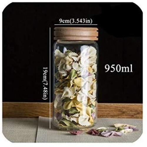 Borosilicate Glass Storage Jars Bottles Sets Sealed Cans With Wood Lid For Spices Tea Coffee Candy Bulk Airtight Container Mason,950Mlb163