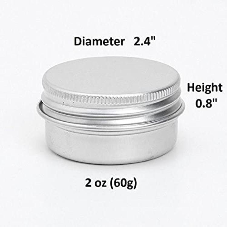 4 oz Metal Steel Tin Flat Container with Tight Sealed Twist Screwtop