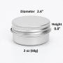 CTKcom 2-Ounce Metal Tins Screw Top Flat Aluminum Silver Slide Round Tin Containers For Lip Balm,Crafts,Cosmetic,Candles,Travel Storage Kit (Pack of 10)