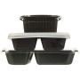 EG Homeware 5-100 Microwave Hot Cold Food Takeaway Containers 1 2 3 Compartments With Lids (5, 1 Compartment)