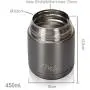 Bouteille isotherme Milu avec Pot à Nourriture et Cuillère Pliable 15,2 oz / 22 oz – Double Mur Inox – Boîte à Lunch Grande Ouverture pour Enfants et Adultes – Gris/Bleu