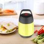 Vacuum Insulated Food Flask, Wide Mouth Soup Thermos Travel Thermos Hot Food Flask Lunch Vacuum Storage Warm Soup Heat Kitchen Thermos Leak Proof Design Lunch Box for School Office Outdoors [Yellow]