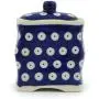 Polish Pottery Jar with Lid 4-inch Blue Eyed Peacock Polish Pottery Jar with Lid 4-inch Blue Eyed Peacock