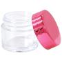 Beauticom 7 Gram / 7 ML Thick Wall Round Leak Proof Clear Acrylic Jars for Beauty, Cream, Cosmetics, Salves, Scrubs (24 Pieces Bottom Clear Base + 24 Pieces Lids, Metallic Rose Pink Gold)