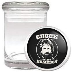 Chuck Is My Homeboy Funny Action Icon Medical Odorless Glass Jar