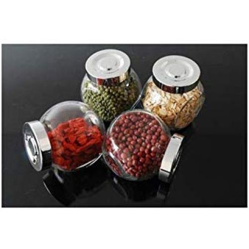 Small Canister Storage Glass Jar Transparent Glass Bottle Storage Tank Seal Seasoning Bottle Creative Kitchen Green Jars
