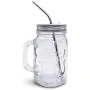 Mason Jar Mugs with Handle, Regular Mouth Colorful Lids with 2 Reusable Stainless Steel Straw, Set of 2 (Silver), Kitchen GLASS 16 oz Jars,''Refreshing Ice Cold Drink'' & Dishwasher Safe Mason Jar Mugs with Handle, Regular Mouth Colorful Lids with 2 Reusable Stainless Steel Straw, Set of 2 (Silver), Kitchen GLASS 16 oz Jars,''Refreshing Ice Cold Drink'' & Dishwasher Safe