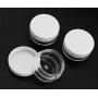 3 Gram/3ml Clear Plastic Lip Balm Small Sample Cosmetic Jars Container Pot Empty with White Cap (Set of 100 Pieces)