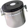 Stainless Steel Airtight Canister with Co2 Vent Valve ＆ Date Tracker Wheel and Locking Clamp for Kitchen, Coffee Ground Vault Jar, Silver, 5inch