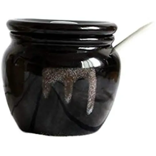 Bocal à Sucre Rustique Vintage, Pot à Sel et Poivre, Boîte à Épices, Contenant avec Couvercle et Cuillère pour la Cuisine et la Maison, Noir