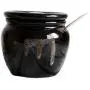 Bocal à Sucre Rustique Vintage, Pot à Sel et Poivre, Boîte à Épices, Contenant avec Couvercle et Cuillère pour la Cuisine et la Maison, Noir