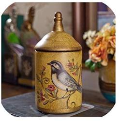 Vintage Ceramic Kitchen Canister Jars Storage Bottles Retro Tea Candy Tin Sugar Pot Organizer Painted Storage Jar Cans Cooking,Yellow