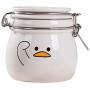 Cereal Containers Ceramic Canister, Cartoon Pattern Sealed Can Containers (color : White)