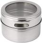 DUDDP Storage Spice lar set Spices storage box 6PCS Stainless Steel Magnetic Spice Storage Jar Tins Container With Rack Holder