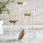 Ensemble de 5 Pots en Verre avec Couvercle en Bambou Étanché, Pots de Rangement en Verre pour Cuisine, Salle de Bain et Cellier, Idéal pour Farine, Sucre, Café, Bonbons, Snacks et Plus Encore Ensemble de 5 Pots en Verre avec Couvercle en Bambou Étanché, Pots de Rangement en Verre pour Cuisine, Salle de Bain et Cellier, Idéal pour Farine, Sucre, Café, Bonbons, Snacks et Plus Encore