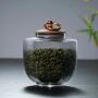 Glass Sealed Storage Tank Kitchen Tea Coffee Beans Cans Storage Glass Jars,White