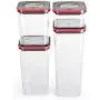 Smart Seal Airtight Food Storage Container, 4 Piece Set, Modular, Stackable, Nestable, Organizable, BPA free by Neoflam
