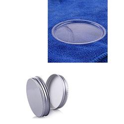 6Pcs 3.3 Ounce Blue Round Plastic Jars with Inner Liners and Aluminum Lids Empty Travel Sample Containers Bottles for Makeup Sample Lotion Facial Cream Mask Ointment