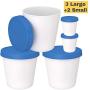 Ice Cream Freezer Storage Containers with Silicone Lids (3 Pack, 1- Quart Each) + 2 Serving Cups ? Dishwasher Safe - Large Reusable BPA-Free Tub for Homemade Ice-Cream