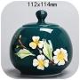 Floral Tea Storage Jar Handprint Seal Caddy Teaware Accessories Canister Coffee Beans Caddies Cans,3