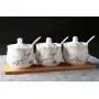 Ceramics Marbling Sugar Salt Pepper Storage Jar Seasoning Pot with Lid and Spoon Ceramics Marbling Sugar Salt Pepper Storage Jar Seasoning Pot with Lid and Spoon