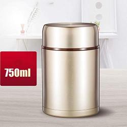 Thermos Food Jar Thermos Stainless Food Flask 750ml Gold,Leakproof Vacuum Insulated Food Containers Lunch Box (Size : No Bag)