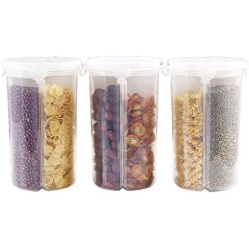 3 Pieces Kitchen Pantry Storage Containers Fresh Sealed Jar Suit for Dried Fruits and Sugar Flour and baking Supplies (Large)