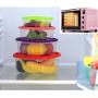 Yudesun Reusable Food Storage Boxes - 7PCS Square Storage Jars Rainbow Coloured Plastic Tubs Microwave Freezer Box Ideal for Lunches and Meal Prep
