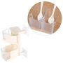 Seasoning Box Sticking Hanging Spice Racks Rotary Pepper Sugar Jar with Cover for Kitchen Condiment Storage (2 Layers)(Beige)