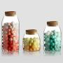 BESTONZON 800ML Transparent Glass Jars Glass Sealed Storage Cans Container Food Grains Container with Cork (Button Shape Cork, M)