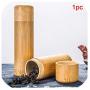 Eco friendly Jar Portable Tea Canister Lid Handmade Natural Container Round Bamboo natural Storage Box Holder,2.5x15.5cm