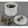 ShalinIndia Handmade Ocean Gray Storage Box - Marble - 3.5 inches by 3.5 inches - Use as a Spice Jar with Lid or Candy Dish - Perfect as a Gift (Lady Purple White)