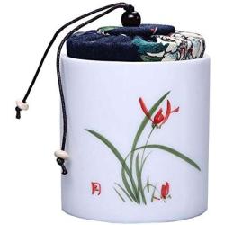 Ceramic Tea Storage Container Kitchen Storage Canister Jar for Candy Coffee - 7.5 x 10 cm/2.95 x 3.9 inches - 06