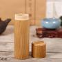 Portable Handmade Natural Bamboo Round Shape Tea Jar Tea Storage Container Box For Kitchen Living Room Home Use (2#)