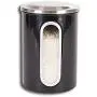 EASEASE Stainless Steel Airtight Storage Canisters for Coffee Beans,Tea and Sugar with Window  (Set of 3),(Black)