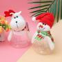 TOYANDONA 3pcs Christmas Plastic Jar Candy Food Storage Container Cookie Jar Xmas Holiday Piggy Bank Table Top Decor Goodie Bag Filler Party Favors Supplies (Assorted)