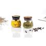 HOUSIYU Glass Candy Jar Natural Cork Cap Sealed Cans for Honey/Wine/Milk Powder/Tea/Coffee Beans/Biscuits/Bathroom Accessories Storage Containers, Black