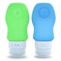 Dot&Dot Travel Bottles - 4 Piece Set of 2 oz Leak Proof Travel Containers for Travel Size Toiletries