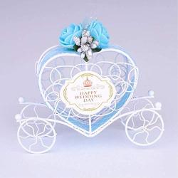 NiuChong Carriage Designed Hollow Candy Box Packing Wedding Party Favour Birthday Gift Love it Blue 2 pcs